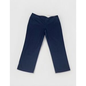 LILY PULITZER WOMENS PALM BEACH FIT CROPPED PANTS SIZE 12 NAVY BLUE COTTON BLEND